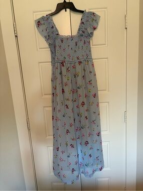 Baby Blue Floral Midi Dress
